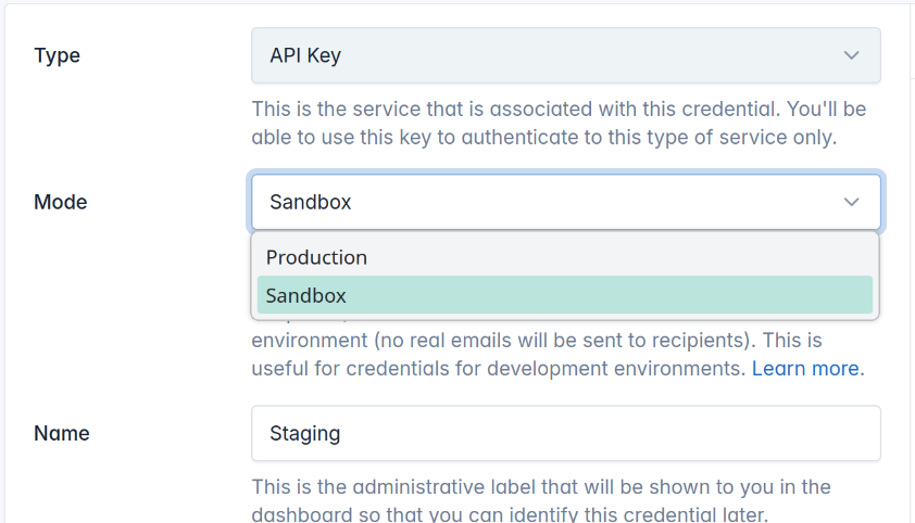 Edit Credential Mode
